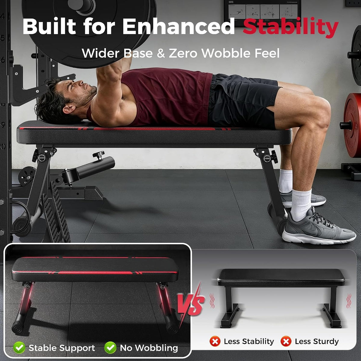 1000LBS Foldable Flat Weight Bench