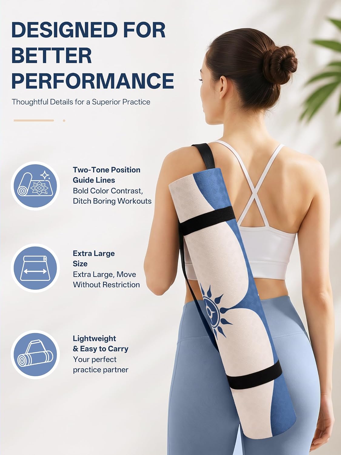 10mm Non Slip Yoga Mat 73"x28"