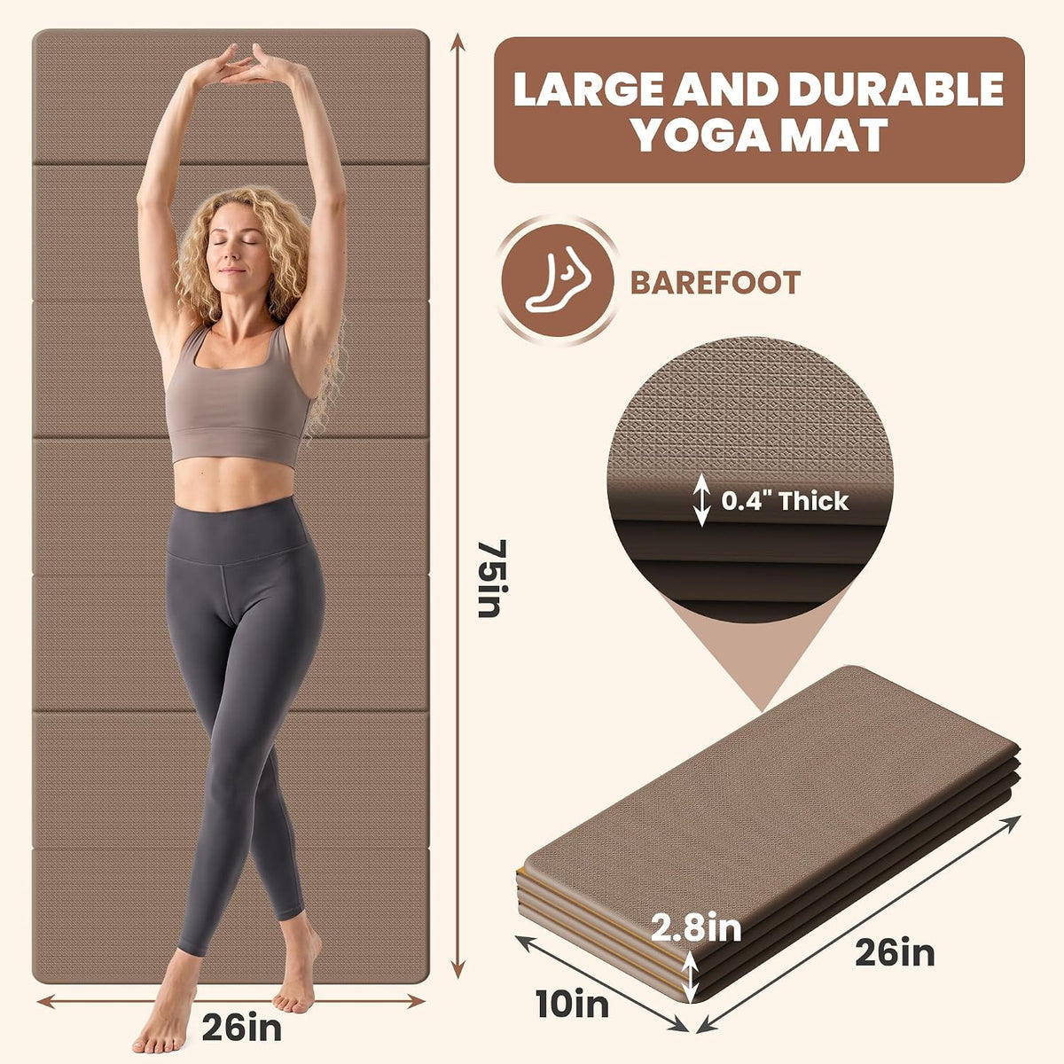 10mm Extra Thick Foldable Yoga Mat
