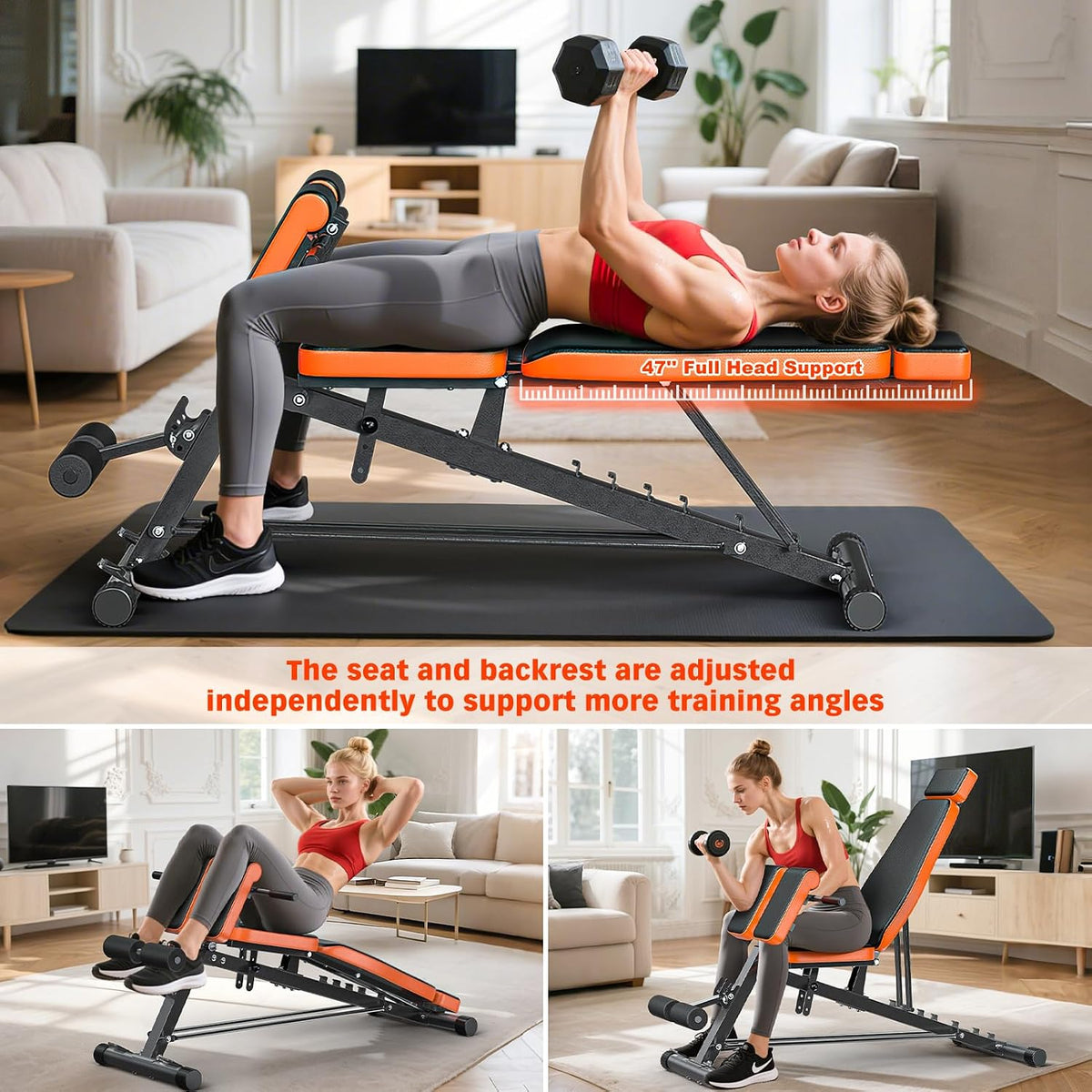 1000LBS Adjustable Roman Chair Bench
