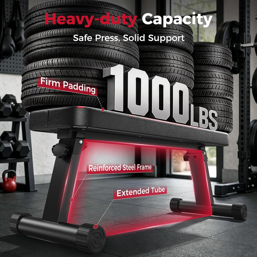 1000LBS Foldable Flat Weight Bench