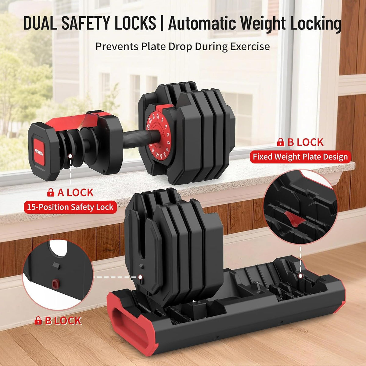 15-in-1 55/110LB Adjustable Dumbbell